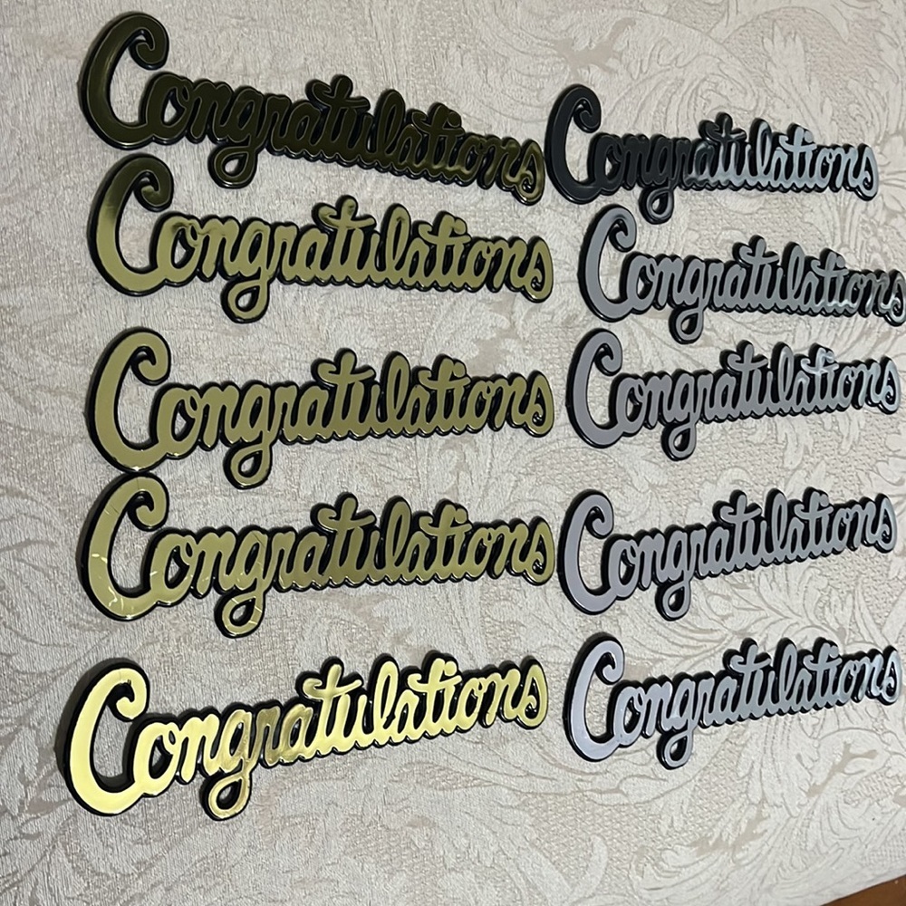 Congratulations 10 piece cake topper decoration piece for anything cakes baskets